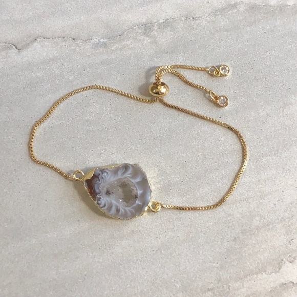 ❗️LAST❗️Gold Raw Geode Slice Bracelet - Picture 3 of 7